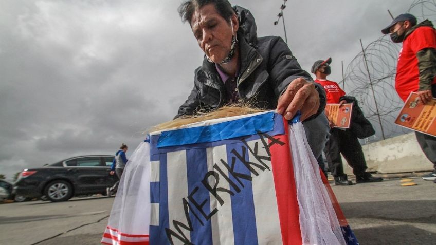 Mexicanos y migrantes celebran triunfo de Biden en la frontera de Tijuana