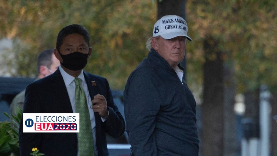 Donald Trump durante su llegada a la Casa Banca. Foto: AFP