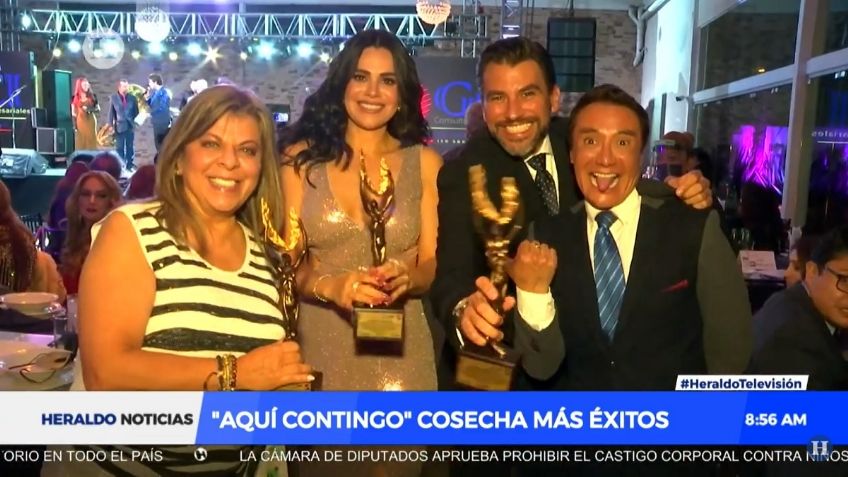 ¡"Aquí contigo" cosecha éxitos! Luz Elena González y Mauricio Barcelata reciben Palmas de Oro: VIDEO