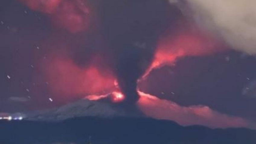 Espectacular erupción de volcán Etna provoca lluvia de fuego