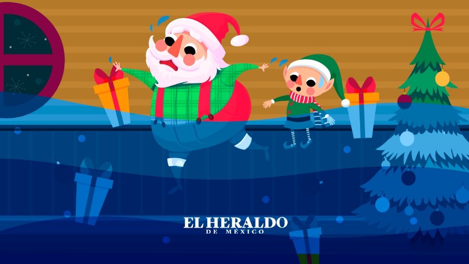 Papá Noel se inundó esta vez. Ilustración: Christian Chacón