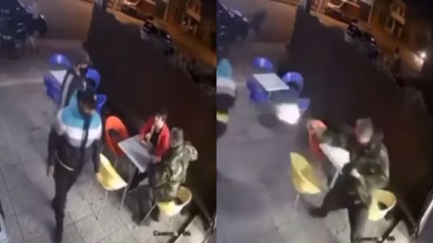 Policía abre FUEGO contra ladrones y frustra ROBO en heladería mientras estaba con su hijo: VIDEO