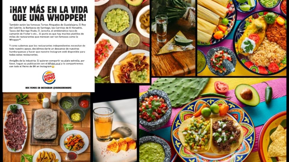 A través de sus redes sociales la empresa de origen estadounidense ofreció su espacio para promocionar platillos típicos mexicanos. FOTO: ESPECIAL