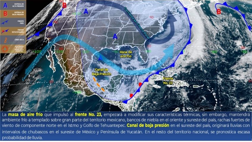 Cuarta tormenta invernal y frente frío No. 24 afectarán al país la próxima semana