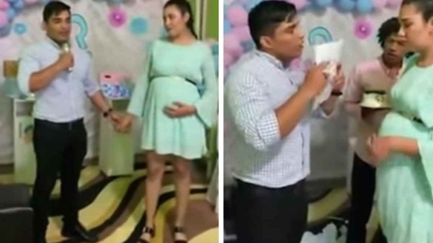 ¡En pleno BABY SHOWER! Hombre ESTÉRIL exhibe a su pareja tras estar EMBARAZADA: VIDEO