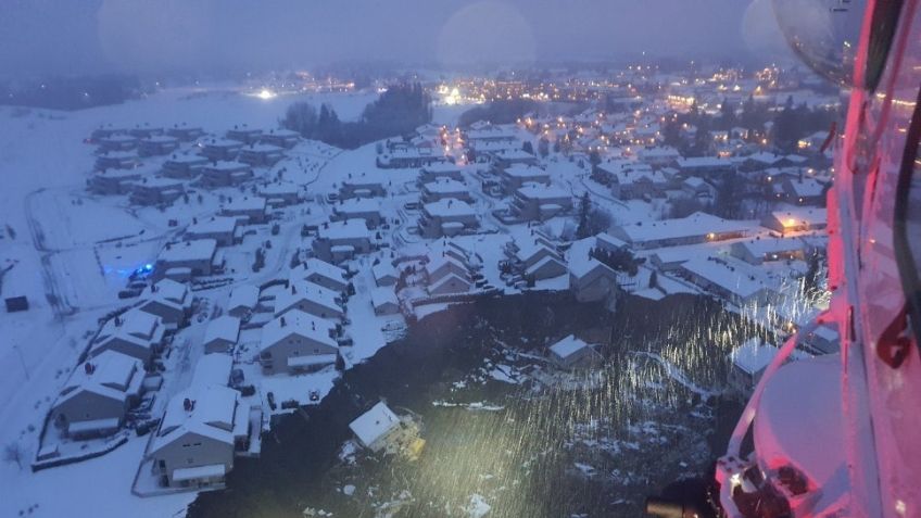 Socavón en Noruega destruye casas y provoca evacuación MASIVA: FOTOS+VIDEO