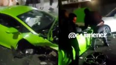 Así ESCAPÓ por una ventana el conductor que estrelló Lamborghini: VIDEO