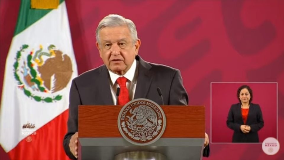 El presidente López Obrador desde la conferencia matutina de este lunes. Foto: Especial