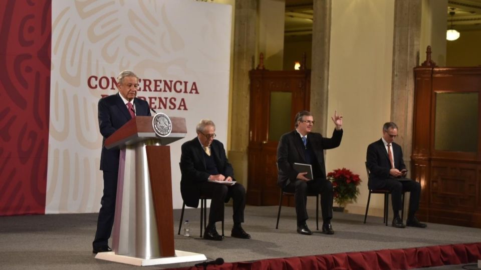 Conferencia matutinal del gobierno de México desde Palacio Nacional. Foto: Daniel Ojeda