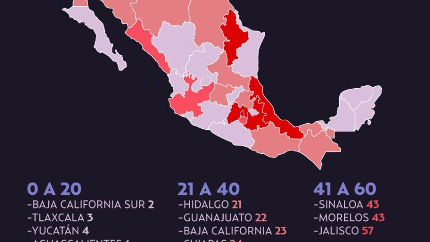 MAPA del feminicidio en México, estados con más casos en el último año