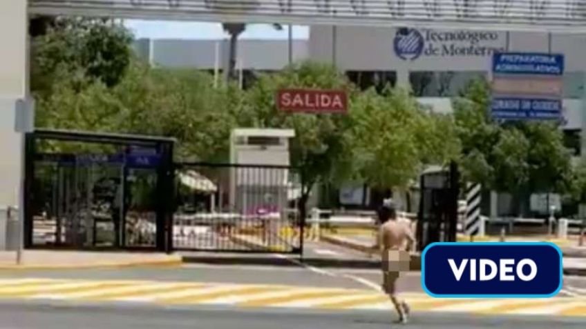 Captan a mujer corriendo DESNUDA por calles de Aguascalientes: VIDEO