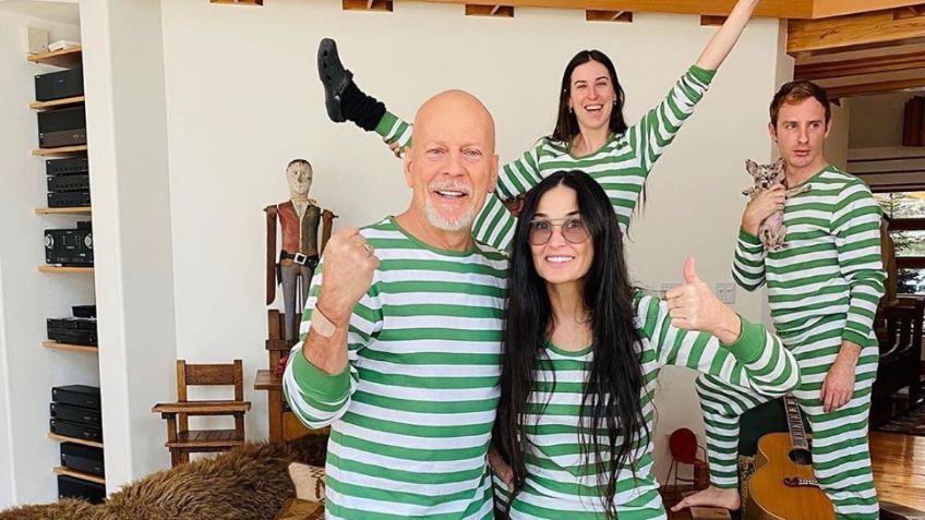 ¡Qué modernos! Demi Moore, Bruce Willis y su esposa pasan juntos la cuarentena