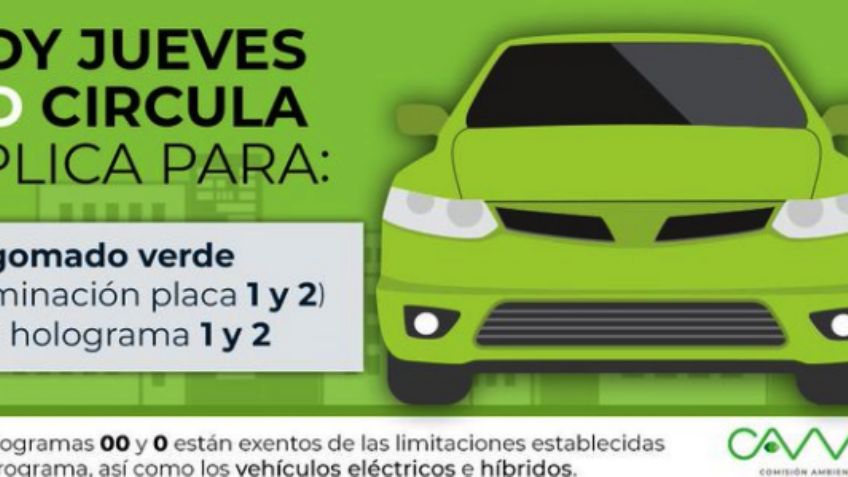 Hoy no circula jueves 25 de junio en CDMX y EDOMEX