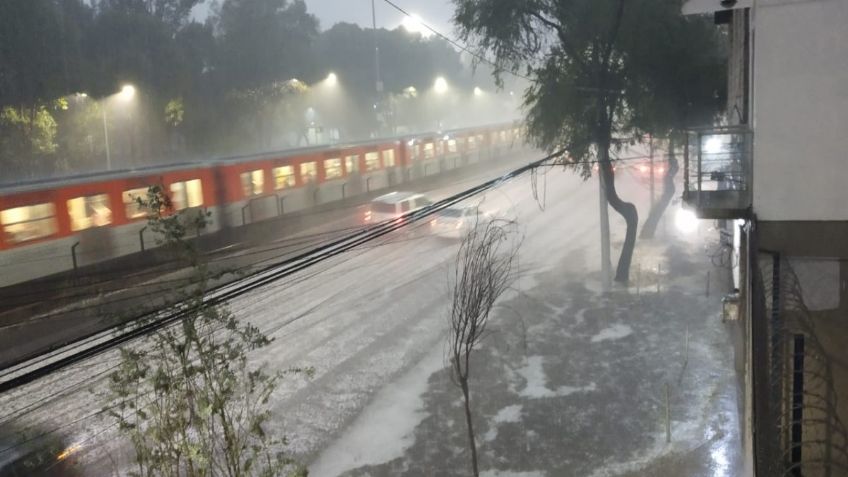 Lluvia golpea centro y norte de la CDMX; granizo cubre calles de blanco: FOTOS