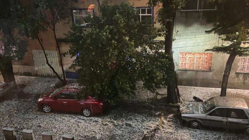 Lluvia golpea centro y norte de la CDMX; granizo cubre calles de blanco: FOTOS