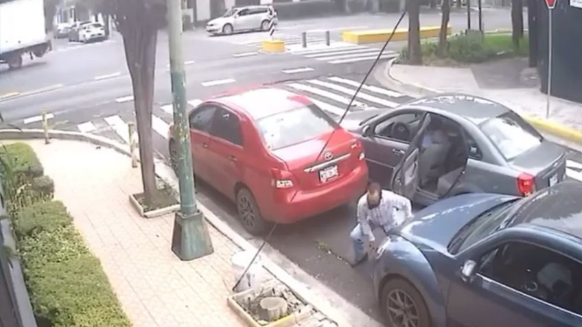 VIDEO VIRAL: Así roban faros de autos en menos de 10 segundos a plena luz del día