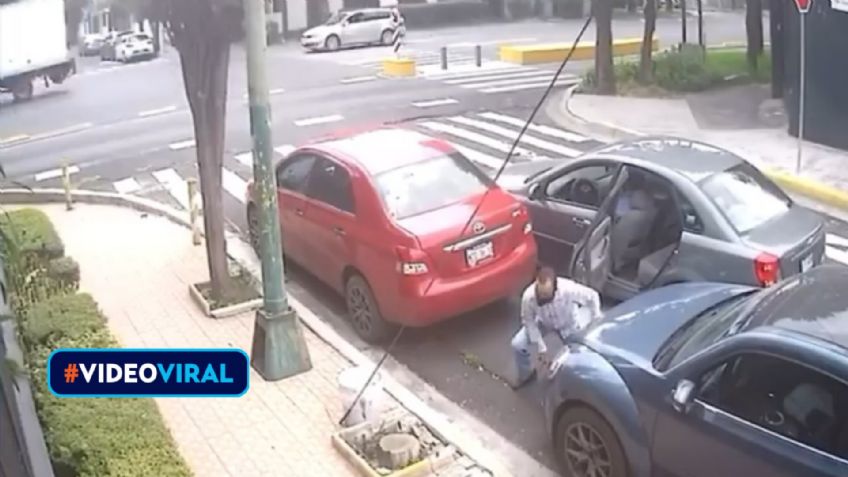 VIDEO VIRAL: Así roban faros de autos en menos de 10 segundos a plena luz del día