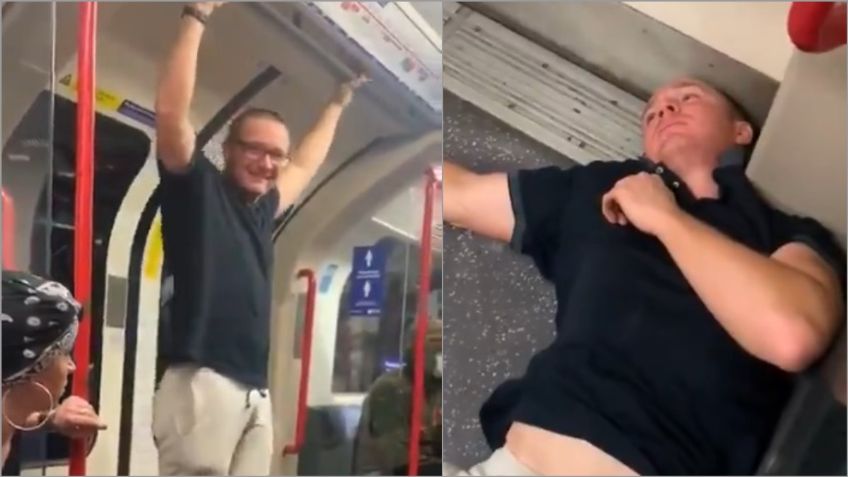 Racista agrede a jóvenes en metro de Londres; termina noqueado en el suelo: VIDEO