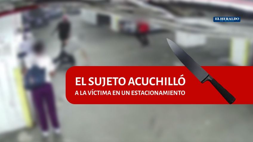 ¡Terror! Sujeto apuñala a otro en estacionamiento y todo queda en VIDEO