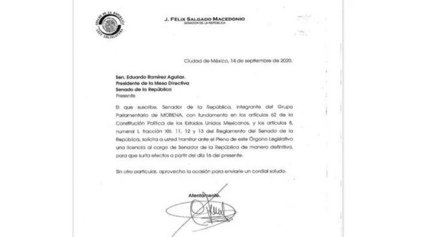 Felix Salgado pide licencia como senador; va por candidatura para gobernar Guerrero