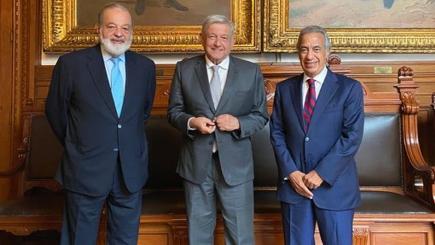 AMLO se reúne con Carlos Slim y Miguel Rincón; asegura que "nadie es más que otro"