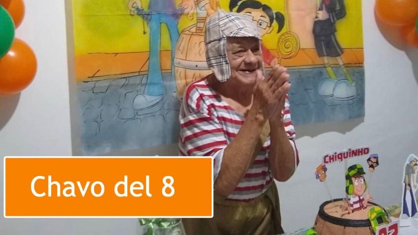 ¡Al estilo del Chavo del 8! Abuelito celebra sus 90 años con fiesta temática