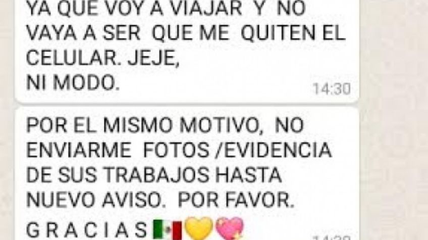 Maestra pide a padres de familia no mandar tareas porque se va de vacaciones