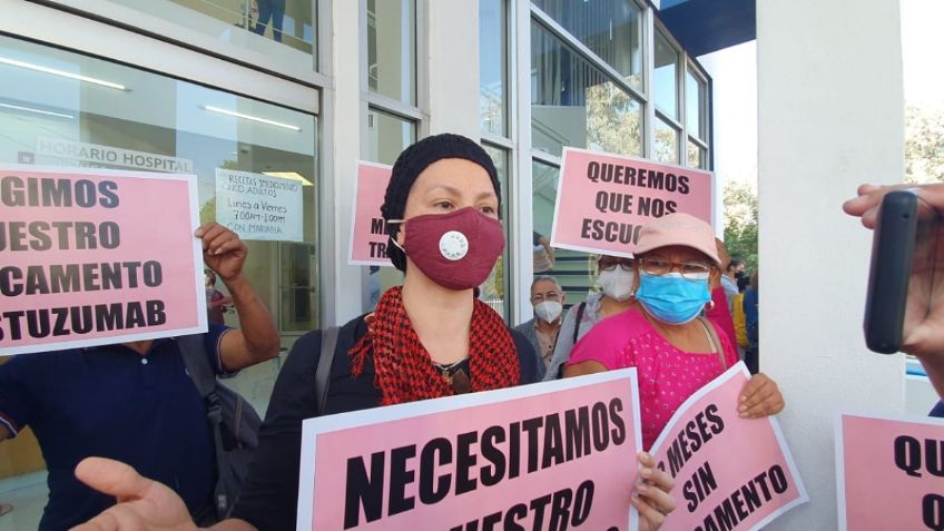 Protestan enfermos de cáncer en Tijuana; Insabi suspendió medicamento