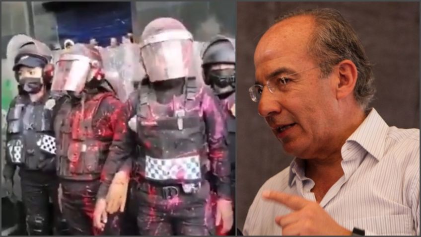 Felipe Calderón tacha de "feminismo hipócrita" a mujeres que atacaron a policías: VIDEO