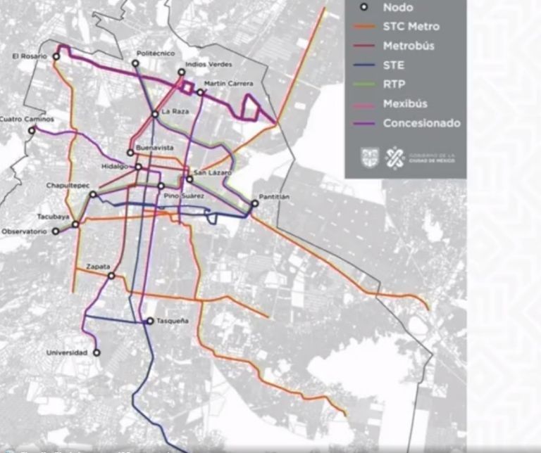 mapa rutas transporte