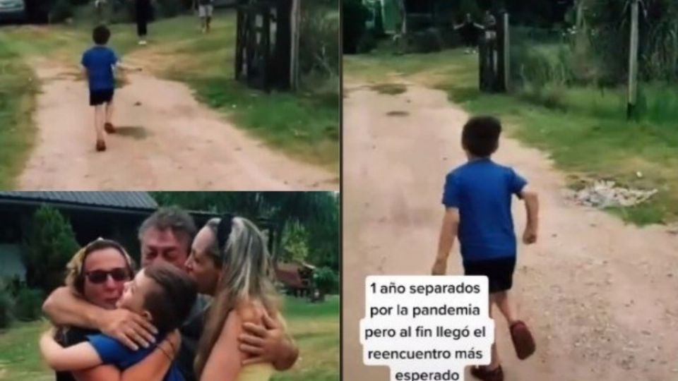 El conmovedor VIDEO del reencuentro de un niño con sus abuelos tras un año de pandemia. Foto: Especial