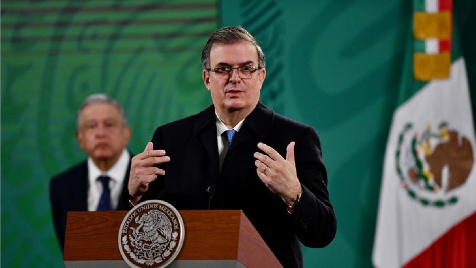 Marcelo Ebrard en la Conferencia Mañanera de Palacio Nacional 
FOTO: Guillermo O´GAM