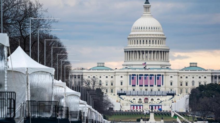 Capitolio amanece "blindado" ante amenazas de protestas ante la toma de Joe Biden