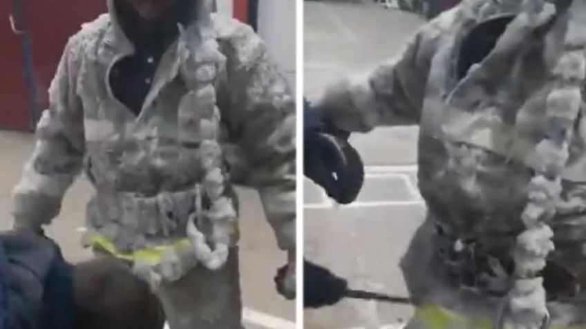 VIDEO VIRAL: ¿Qué fue lo que pasó? Tras apagar un incendio bomberos terminan cubiertos de hielo