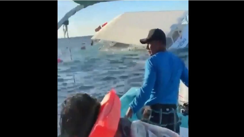 VIDEO VIRAL: Se hunde barco con 60 turistas en Puerto Vallarta; celebraban Año Nuevo