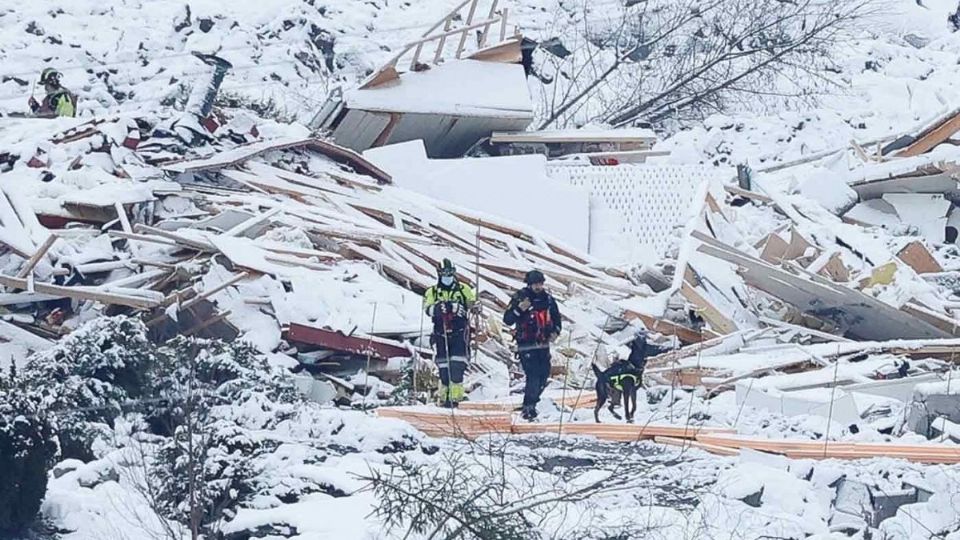 En Ask, en el municipio de Gjerdrum, localidad de 5 mil habitantes, a 25 km de la capital noruega, el terreno se hundió. Foto: Reuters