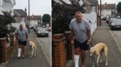 Hombre en muletas gasta “fortuna” en rayos X para su perrito “cojo”, descubre que solo lo estaba imitando: VIDEO