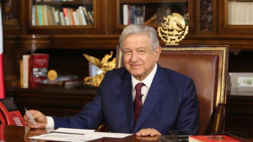 El presidente López Obrador desde su despacho en Palacio Nacional. Foto: Presidencia