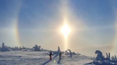 ¿Una señal? Esquiadores captan sorprendente halo solar en Suecia: FOTOS