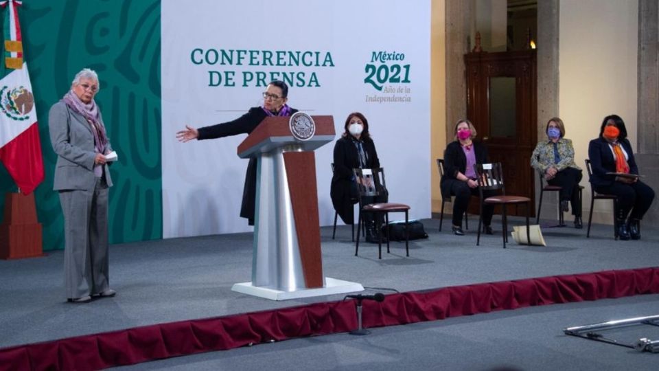 La conferencia matutina estuvo encabezada por mujeres del gabinete presidencial. Foto: Presidencia