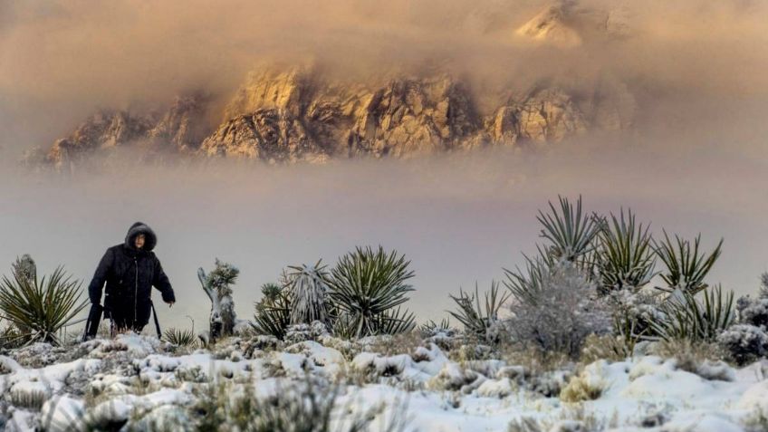 ¡NIEVE en el DESIERTO! Así cayó esta EXTRAORDINARIA nevada en Las Vegas: FOTOS + VIDEO