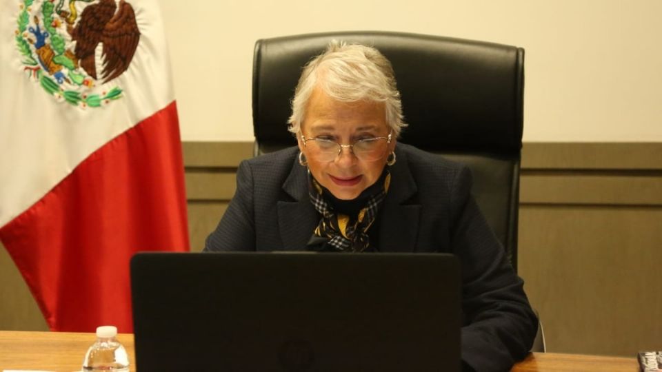 La secretaria de Gobernación, Olga Sánchez Cordero, tuvo una reunión virtual con los legisladores de Morena. Foto: Especial