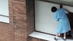 VIDEO VIRAL: Mujer arriesga su vida para limpiar ventana desde SÉPTIMO piso de edificio