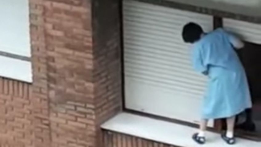 VIDEO VIRAL: Mujer arriesga su vida para limpiar ventana desde SÉPTIMO piso de edificio