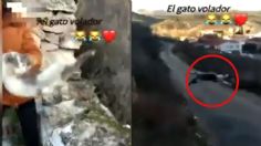 VIDEO VIRAL: Al ritmo del “gato volador” joven avienta a gatita por un barranco, solo por ganar seguidores