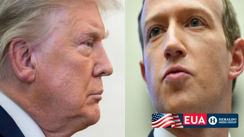 Donald Trump presidente de EU y Mark Zuckerberg, consejero delegado de Facebook. Foto: AFP