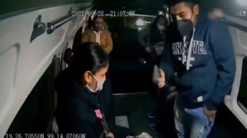 Ladrón manosea a una joven durante robo a combi en Naucalpan: VIDEO