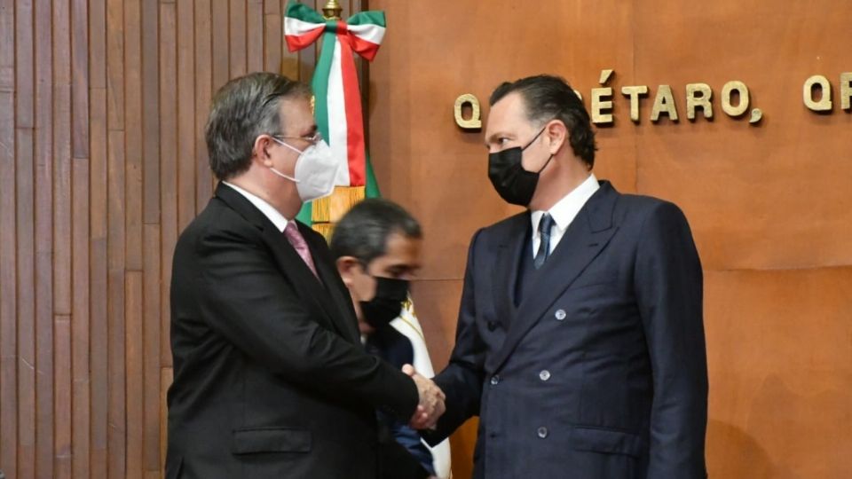 Marcelo Ebrard en la toma de protesta de Mauricio Kuri. Foto: SRE