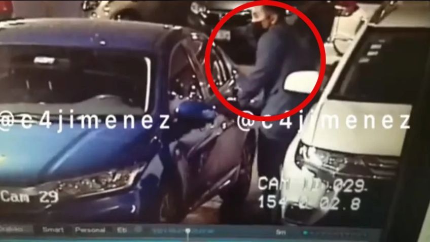 En segundos, así roban autos en estacionamiento de Parque Delta en CDMX: VIDEO