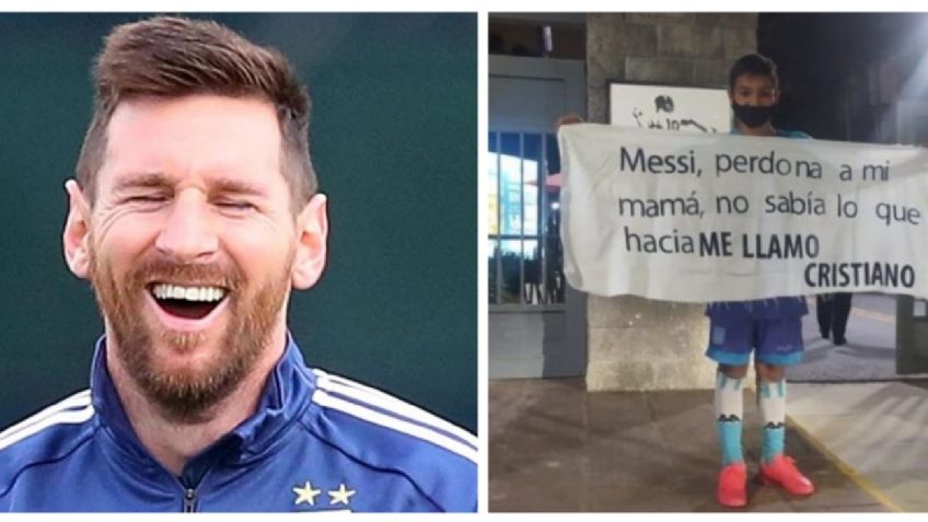 "Mi mamá no sabía lo que hacía": Niño pide perdón a Messi por llamarse Cristiano